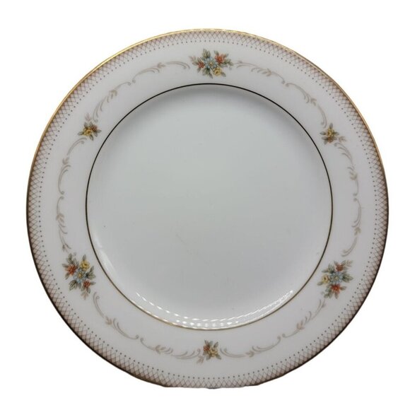 Noritake Bread Plate 6.25" Joanne Floral Design 6466 Gold Trim Vtg Discontinued - Picture 1 of 9
